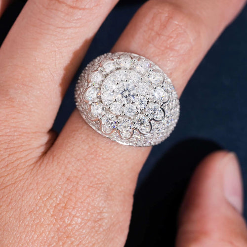 VVS Moissanite Flower Cluster Ring | 925 Sterling Silver