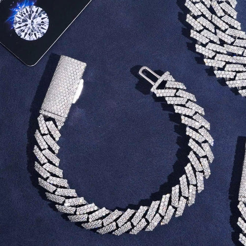 VVS Moissanite Miami Cuban Link Chain – 12mm | 925 Sterling Silver