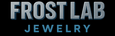 Frost Lab Jewelry logo with a blue diamond on a black background