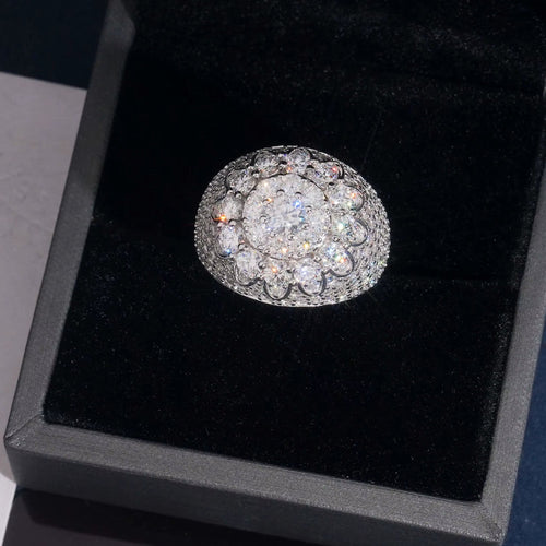 VVS Moissanite Flower Cluster Ring | 925 Sterling Silver