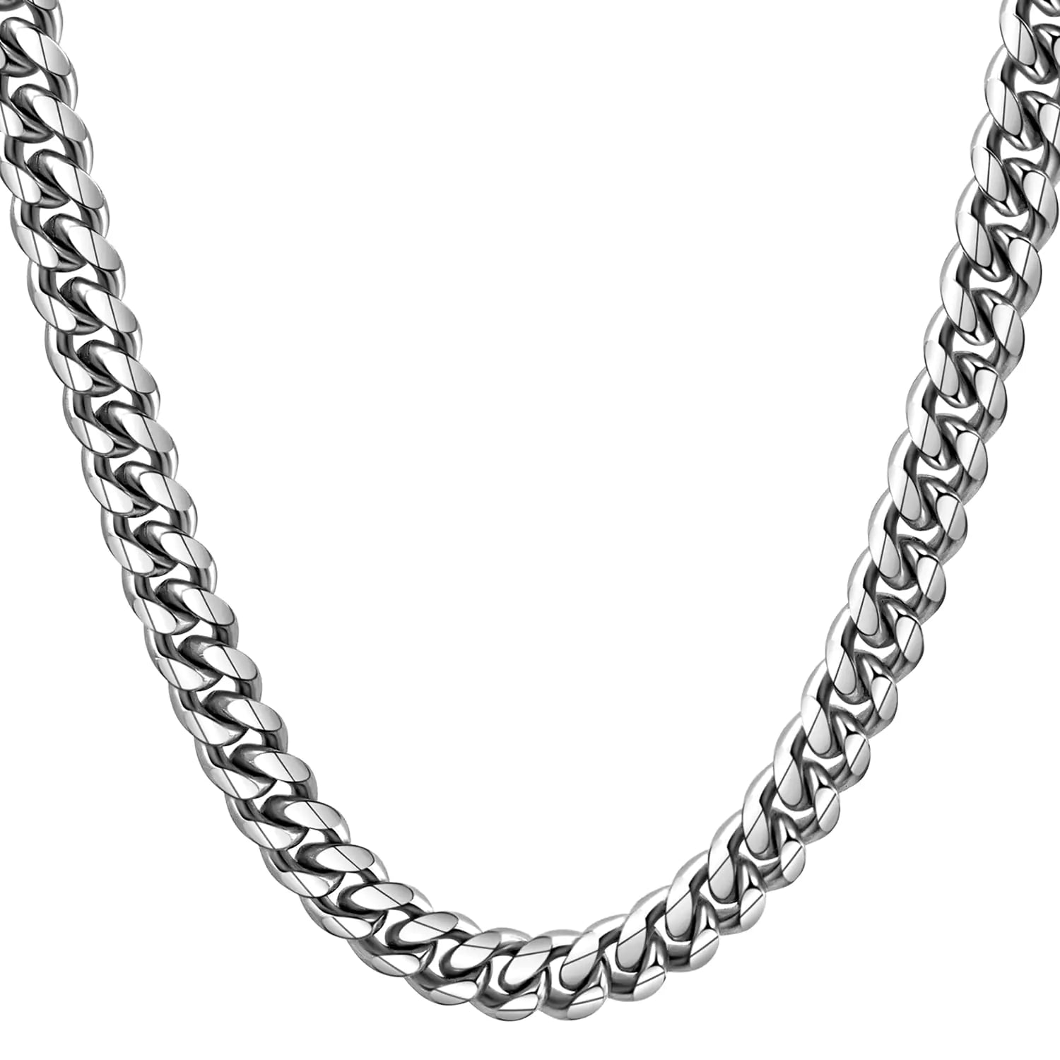 Steel Curb Cuban Link Necklace 8MM